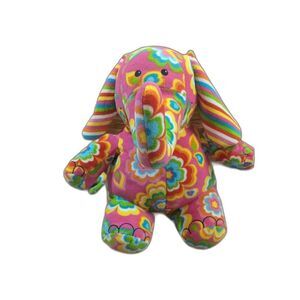 Melissa & Doug Sally The Pink Elephant Plush Toy 15" Fun Floral Stuffed Animal